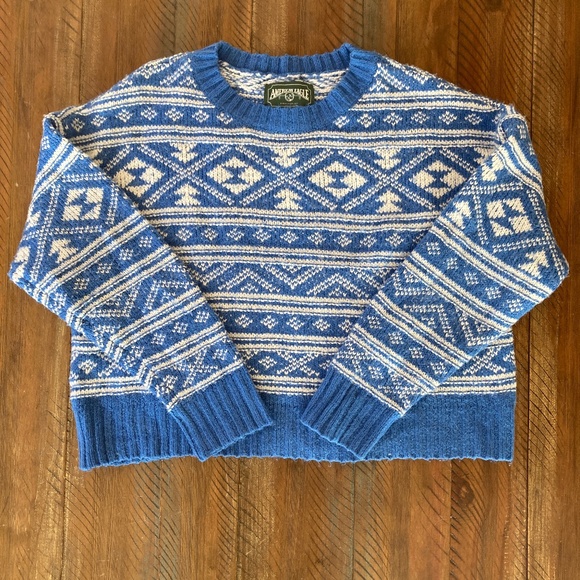 American Eagle Sweater Crew Neck Pattern Medium - Picture 1 of 4